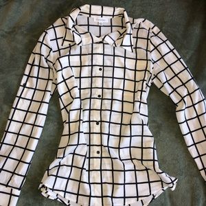 Calvin Klein black and white blouse